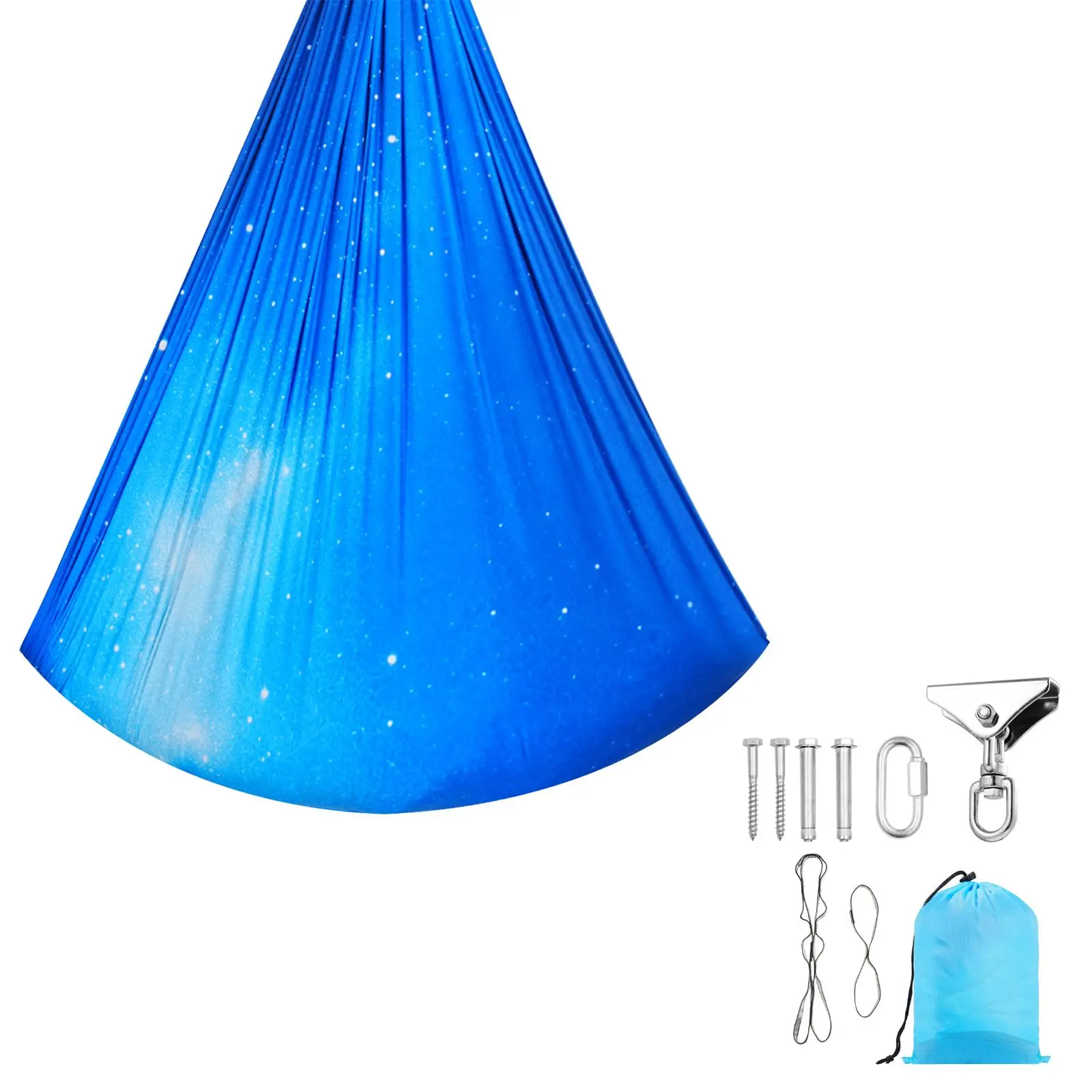 Sensory Swing, Double-Layer Fabric Sensorys Hammock, Indoor & Outdoor Sensory Swing with 360° Swivel Hanger, O-Sling, Holds up t