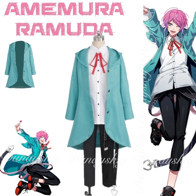 하이포니스 마이크 원 캐릭터 MC 이름 이지 R 그리고 핑크 머리의 패션 디자이너 코스프레 의상 애니메이션 풀세트