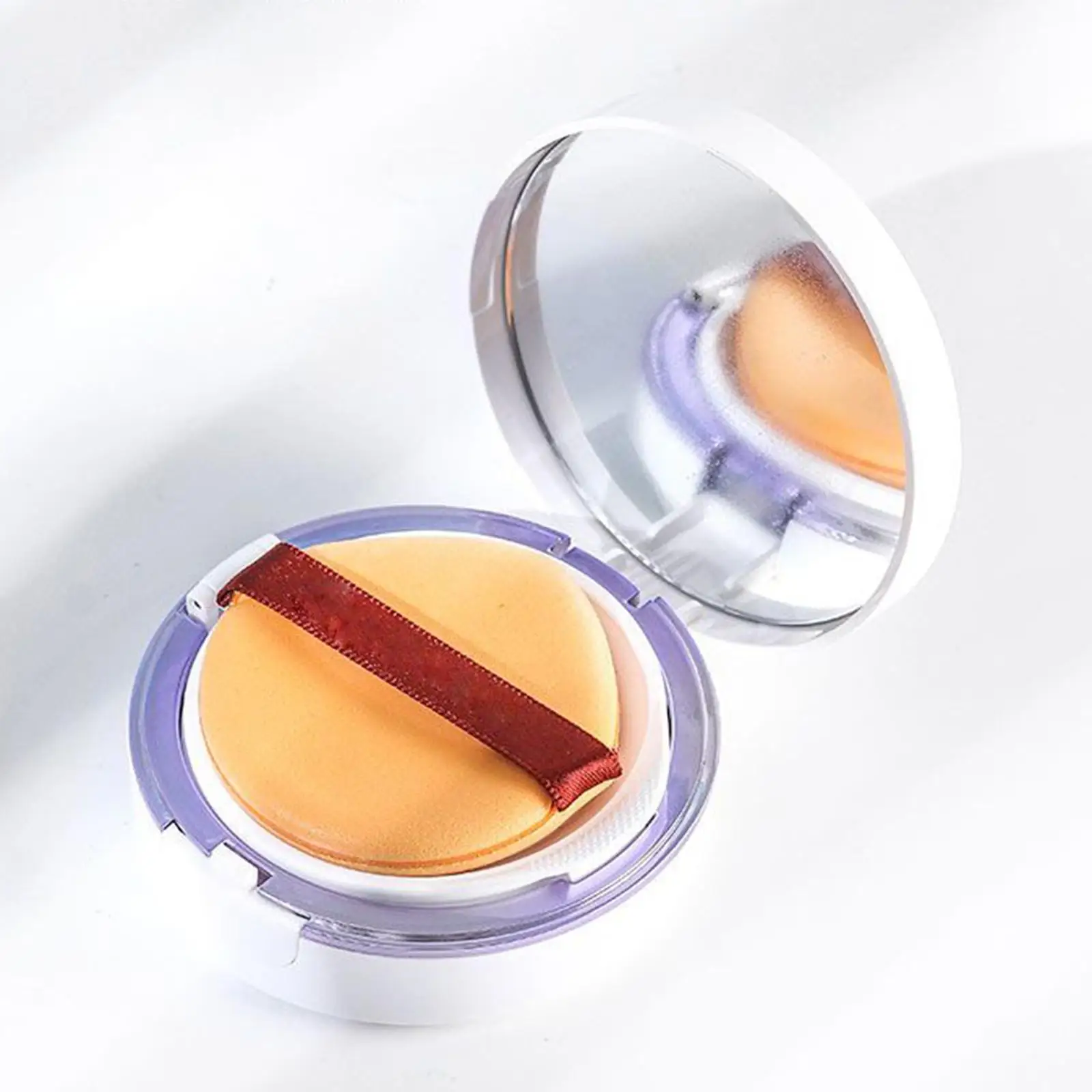 Compact Makeup Powder Puff Sponge for Face Touch Up Portable Air Cushion Design Wet Dry Applicator for Cream Highlighter No