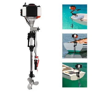 2 Stroke Outboard Motor, 2.5 HP Outboard Motor with 360° Rotatable Joystick, Electronic Ignition System, 40-70min Runtime