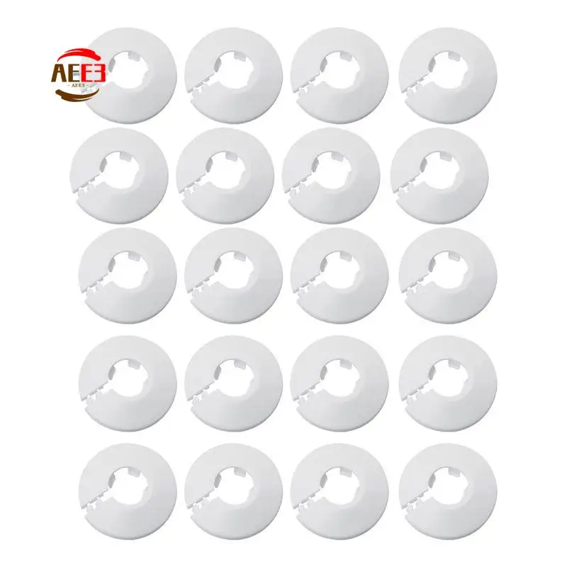 AEE3-20 Pieces 1/2 Inch 16Mm White Pipe Cover Wall Pipe Decoration Drain Pipe Trim Radiator