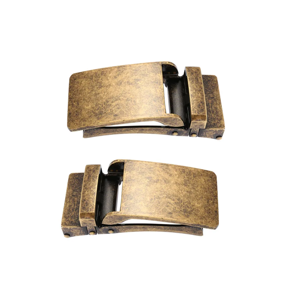 2-個プレミアム合金メンズベルトバックル自動ラチェットスタイルベルト用ビジネスカジュアルフォーマル衣装黒光沢仕上げ