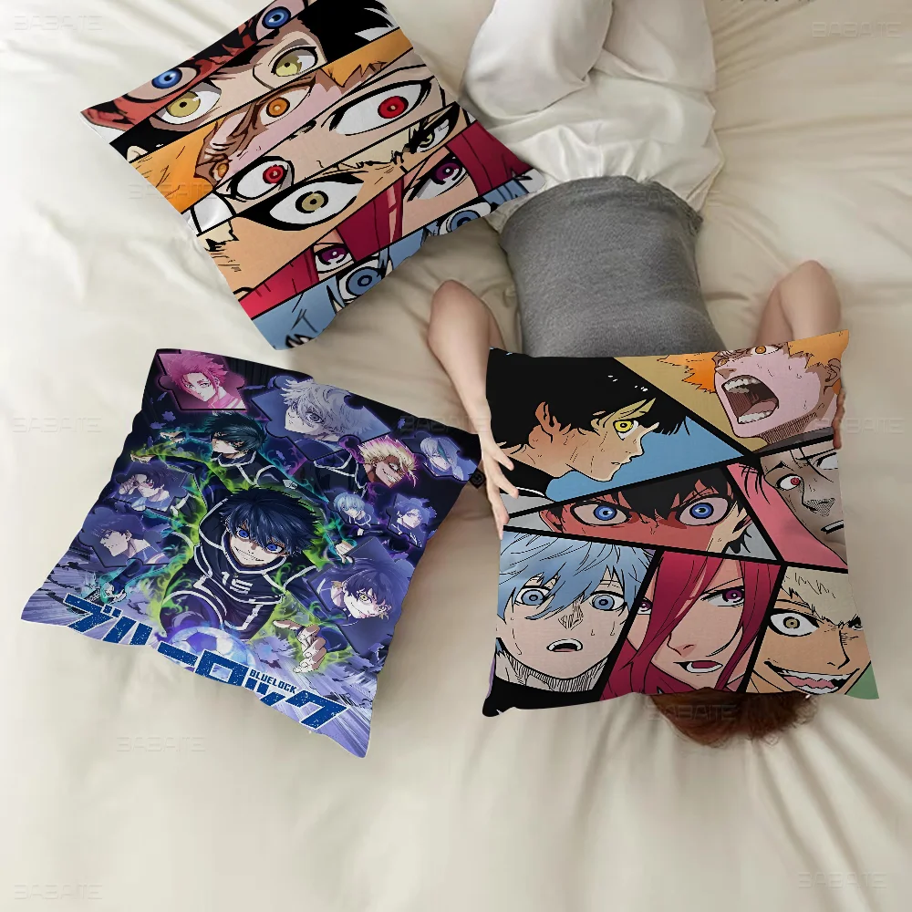 Anime BLUE LOCK Isagi Yoichi Stitch Lucky Dragon Pillow Cover Sofa Cushion Cover Home Room Decoration Children Gift