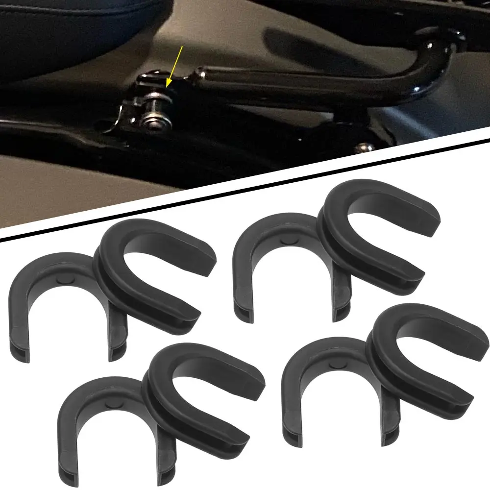 8 Pcs U-Shaped Motorcycle Luggage Rack Side Plate Mounting Bracket Grommet Bushing For Harley Davidson Touring 2009-2025 Black