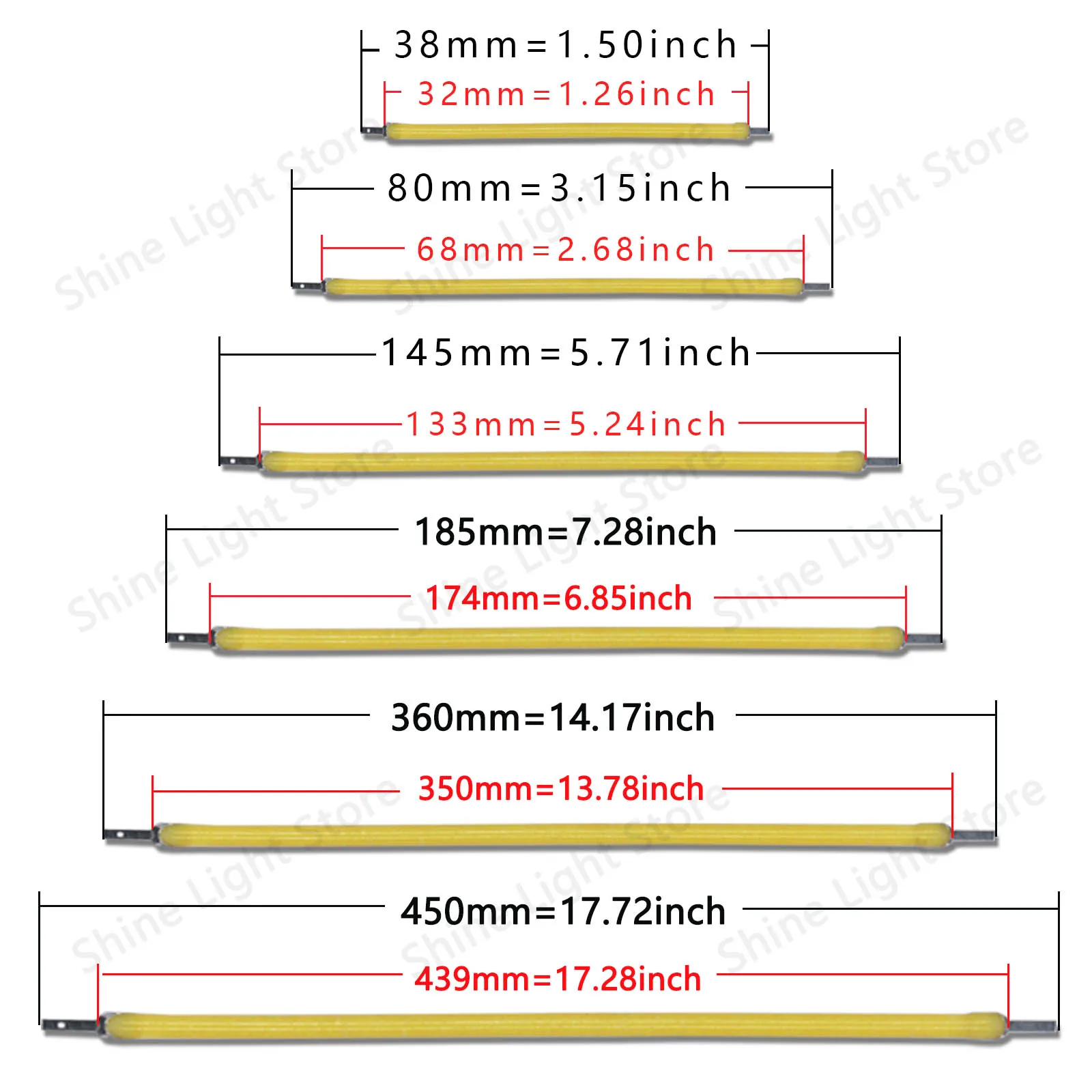 Elastyczny żarnik LED 38 mm 80 mm 145 mm 185 mm 360 mm 450 mm Żarówka Edisona DC3V Lodowy błękit Zimna biała dioda Akcesoria dekoracyjne DIY