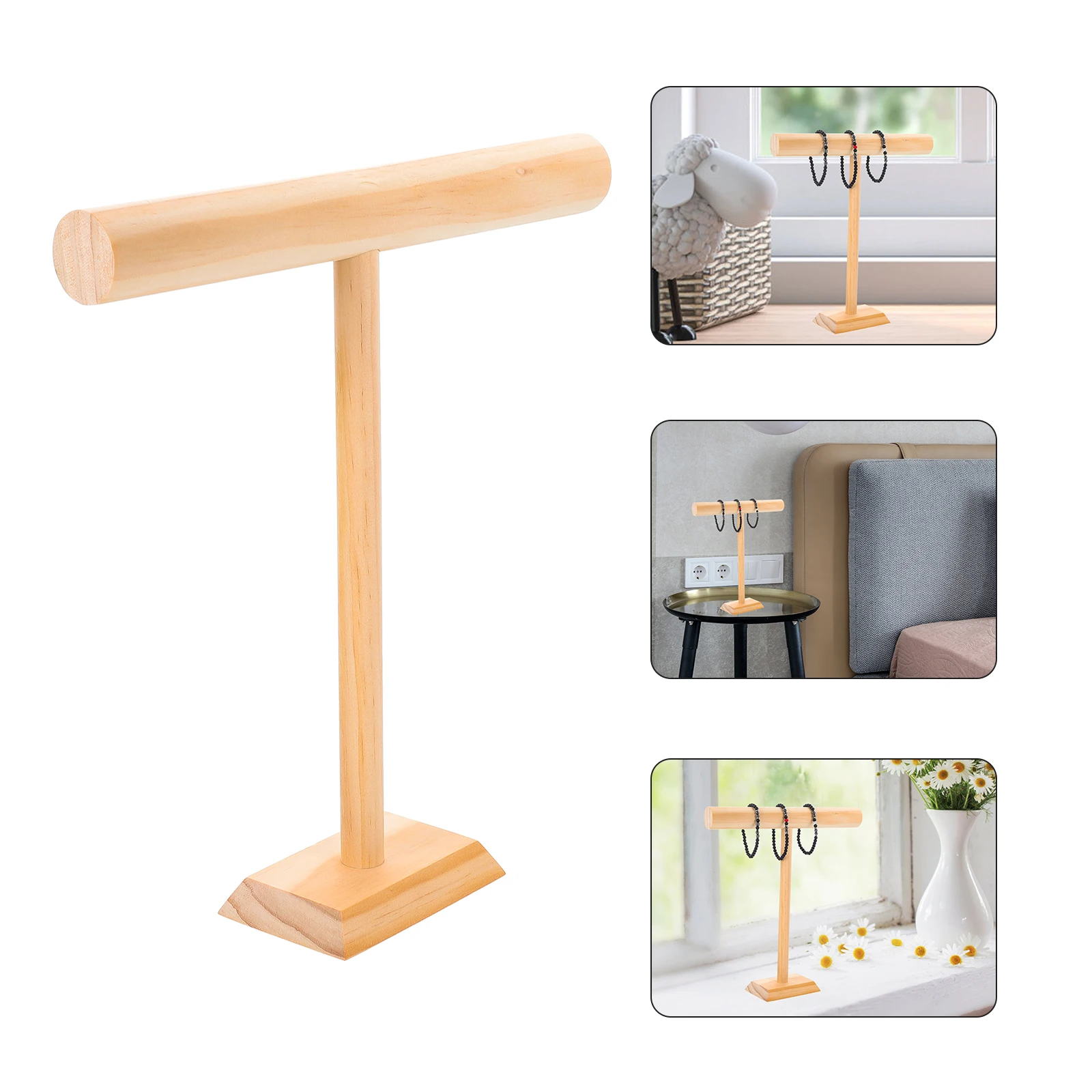 

Solid Wood Jewelry Display Stand Watch Rack Necklace Bracelet Holder for Selling Necklaces Storage