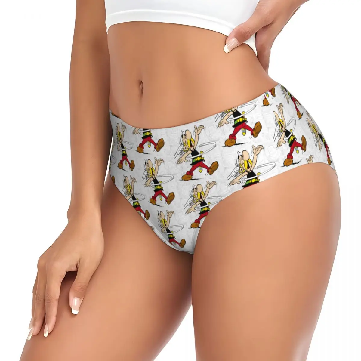 Custom Asterix And Obelix Briefs Underwear Women's Comfortable Stretch French Comic Cartoon Panties