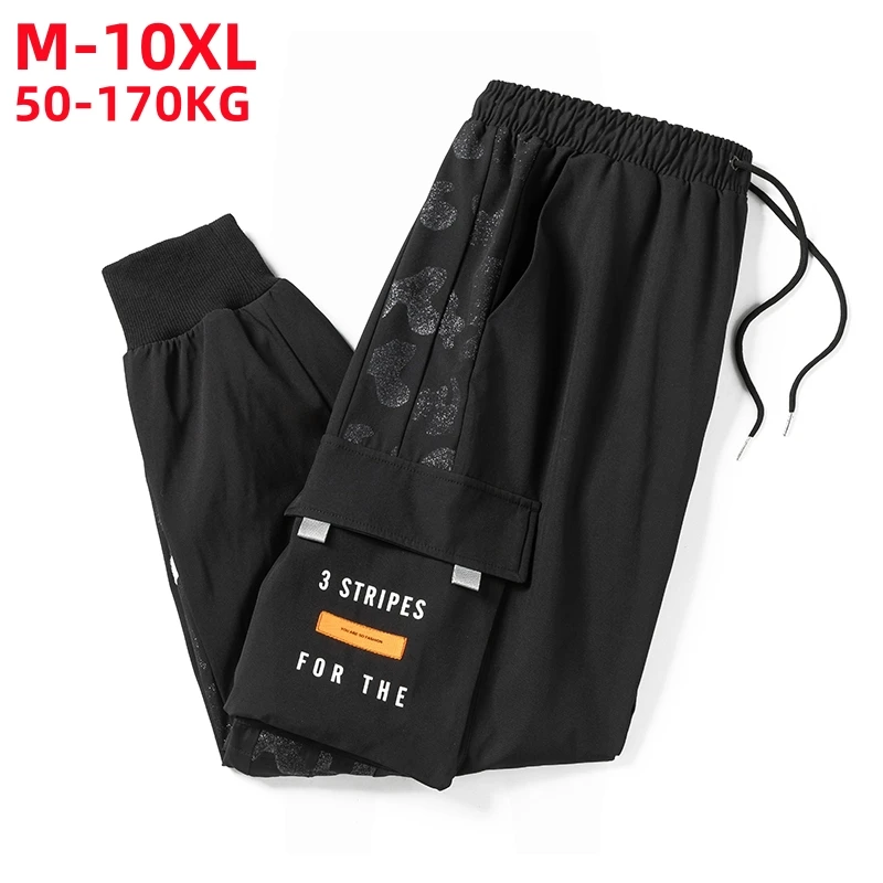 

10xl 9xl Plus Size Loose Pants Men Many Pockets Spring Summer Nylon Casual Sweatpants Male High Quality Fashion Brand Trousers