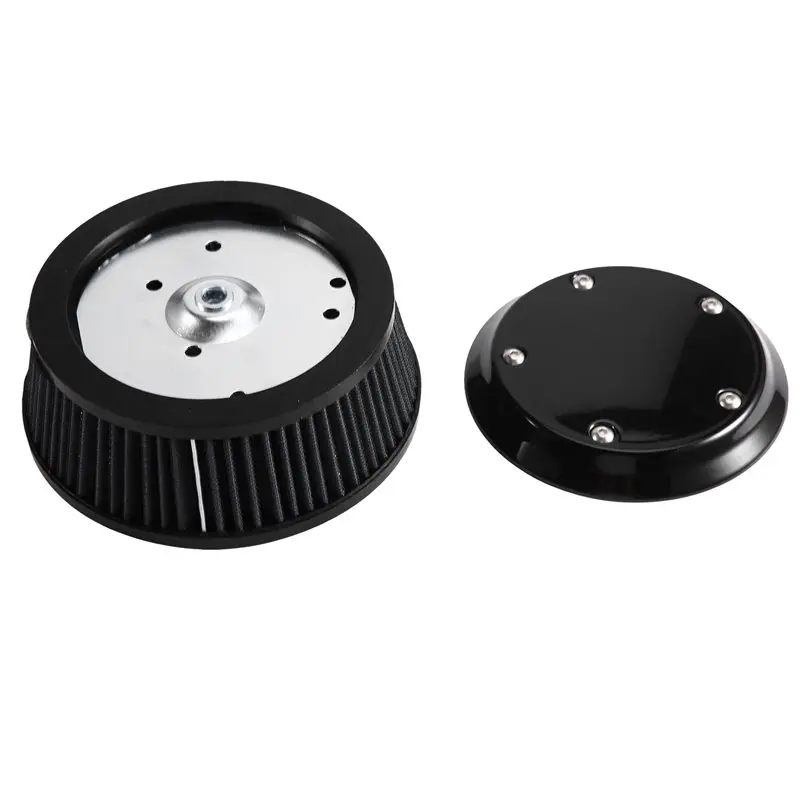 AB56-Motorcycle Black Air Cleaner Cove & 6 Hole Filter For Dyna Softail Touring 1999-2016 Trike 08-16