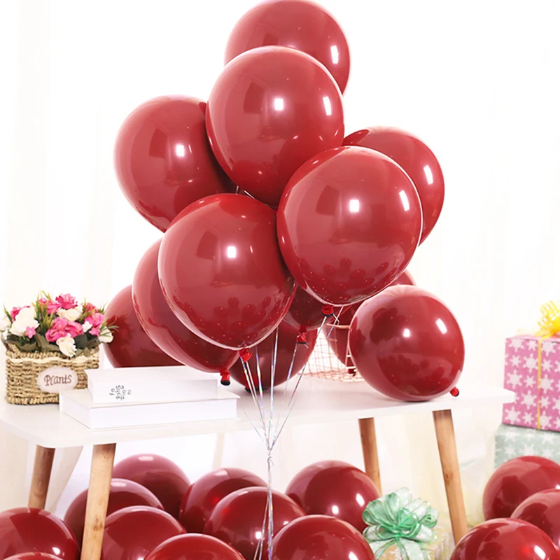 10inch Pomegranate Red Latex Balloons Wedding Birthday Baby Shower Globos Baloon House Party Decorations