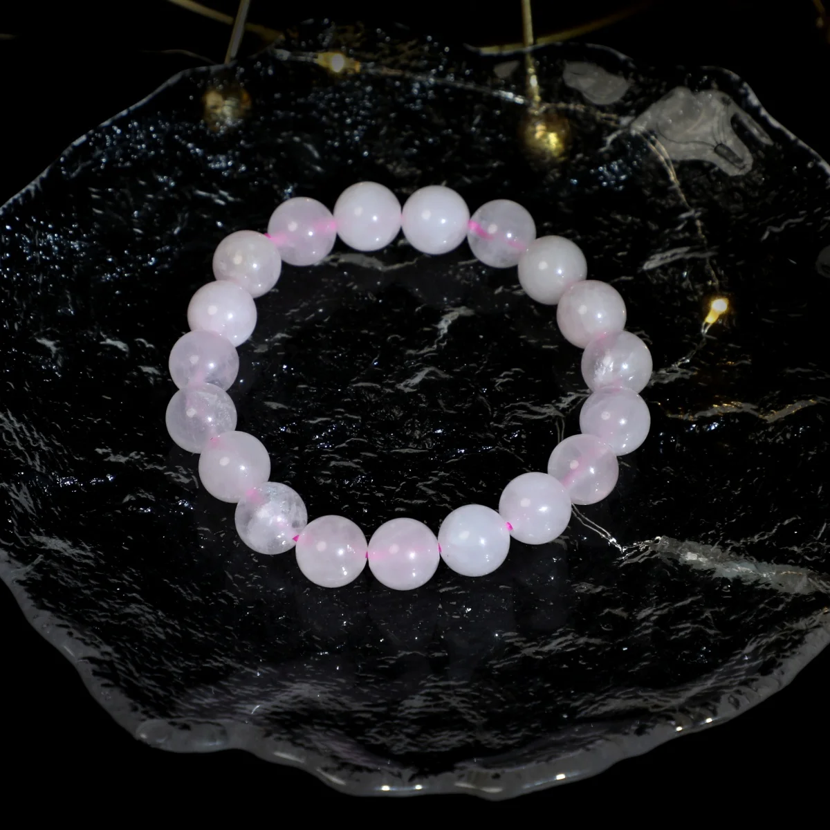 6/8/10/12 مللي متر الطبيعية روز كوارتز سوار كلاسيكي بسيط موضة النساء حفلة ملابس يومية مجوهرات زوجين جيدة هدية سوار مُزين بالخرز