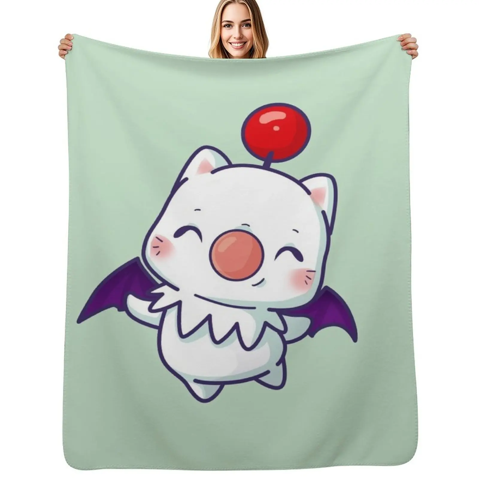 

Moogle ! Kupo Throw Blanket Ultra Soft Flannel Fleece Blanket for All Seasons
