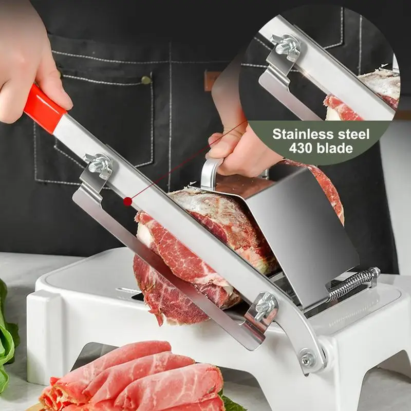 Kitchen Multifunction Slicer Vegetable Manual Meat Slicer Deli Slicer Stainless Steel Meat Cutter Manual Frozen Meat Slicer