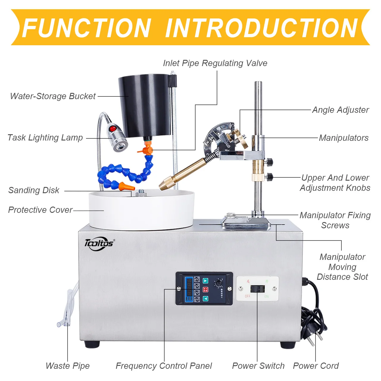 Gem Faceting Machine 180W 2980RPM Jade Grinding Polishing Rock Polisher for Jewelry Making
