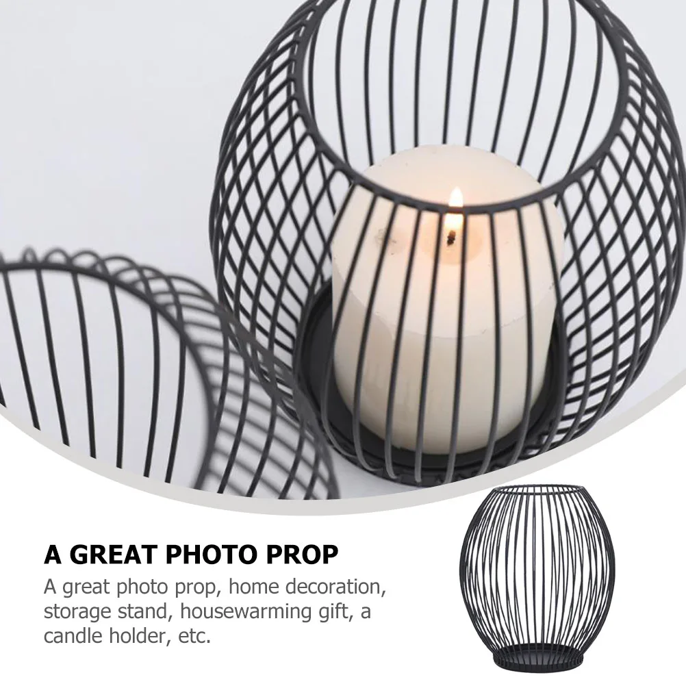 

2pcs Wire Holders Iron Art Candlesticks European Style Trays For Home Decoration Gift Sturdy Desktop Metal Tray