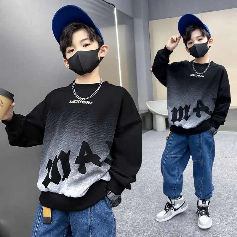 Boys' Mid-Large Size 2025 New Spring-Autumn Trendy Brand Dashing Street-Cool Sweatshirt