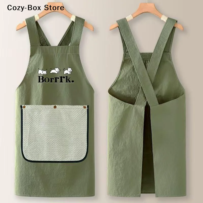 [ZY]Kitchen Household Cooking Apron Men Women Oil-Proof Waterproof Adult Waist Coffee Overalls Apron Kitchen Accessories[ZY]