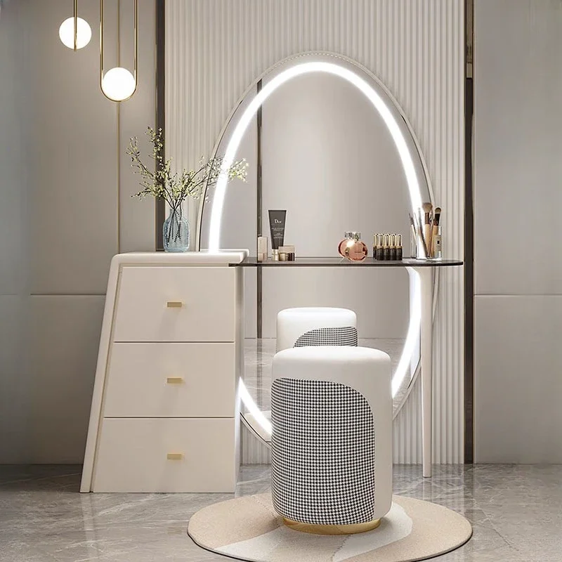 

Роскошный недорогой туалетный столик с табуретом в скандинавском стиле, мобильный, для макияжа, мебель для дома и комнаты
