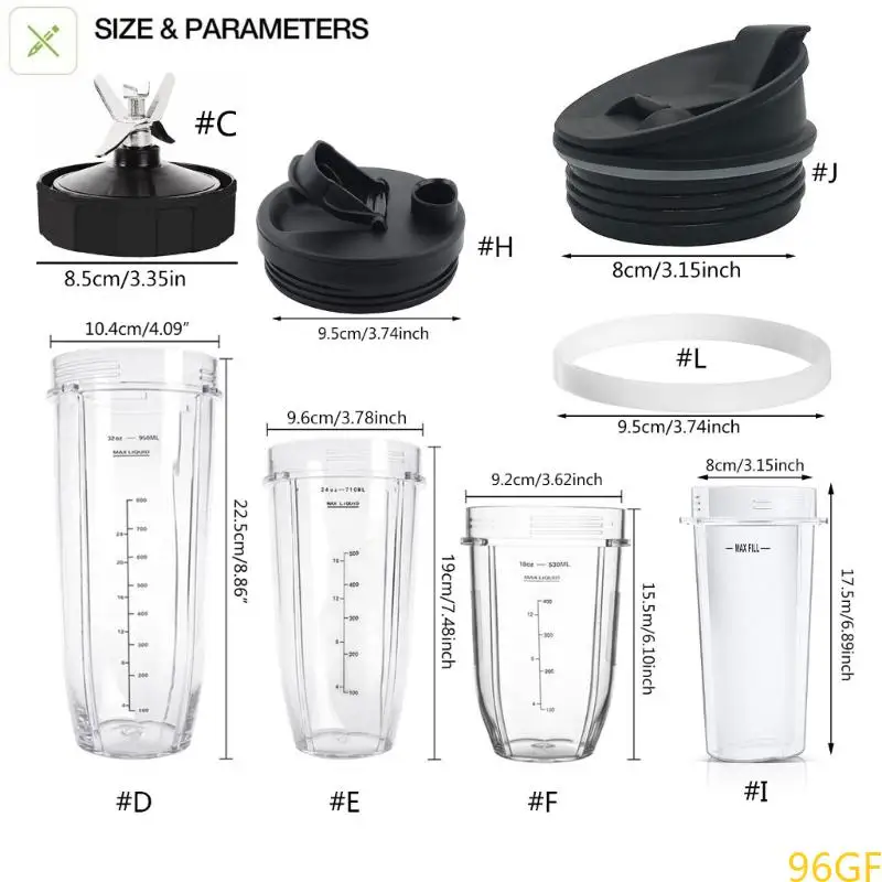 96 gf tazza guarnizione in gomma prova perdite Pestino per il frullatore Ninja
