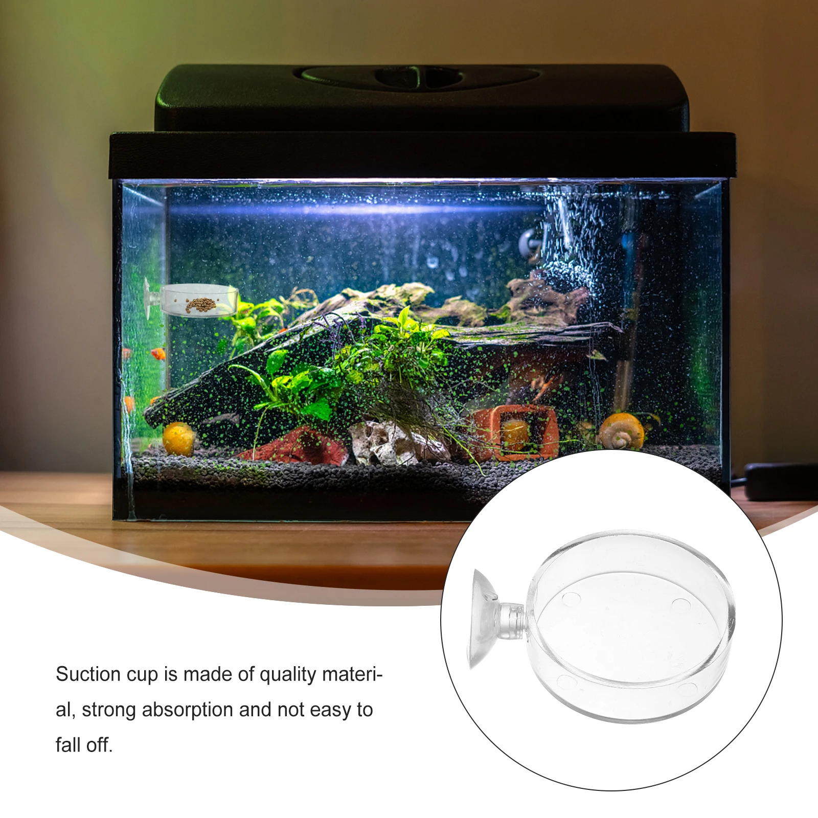 

4 Pcs Aquarium Fish Feeder Feeding Tray Tank Bowl Glass Aquariums Transparent Shrimp