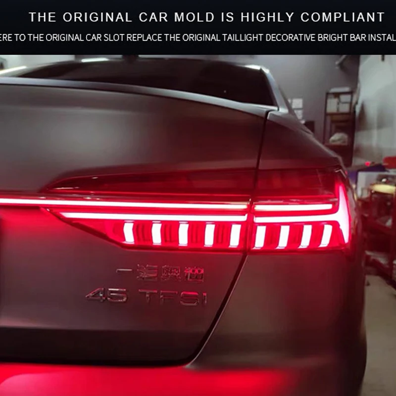 

Автомобильные фары для Audi A6 S6 C8 2019 2020 2021-2024 через задний фонарь, тормозной задний фонарь, динамический указатель поворота, задний фонарь в сборе