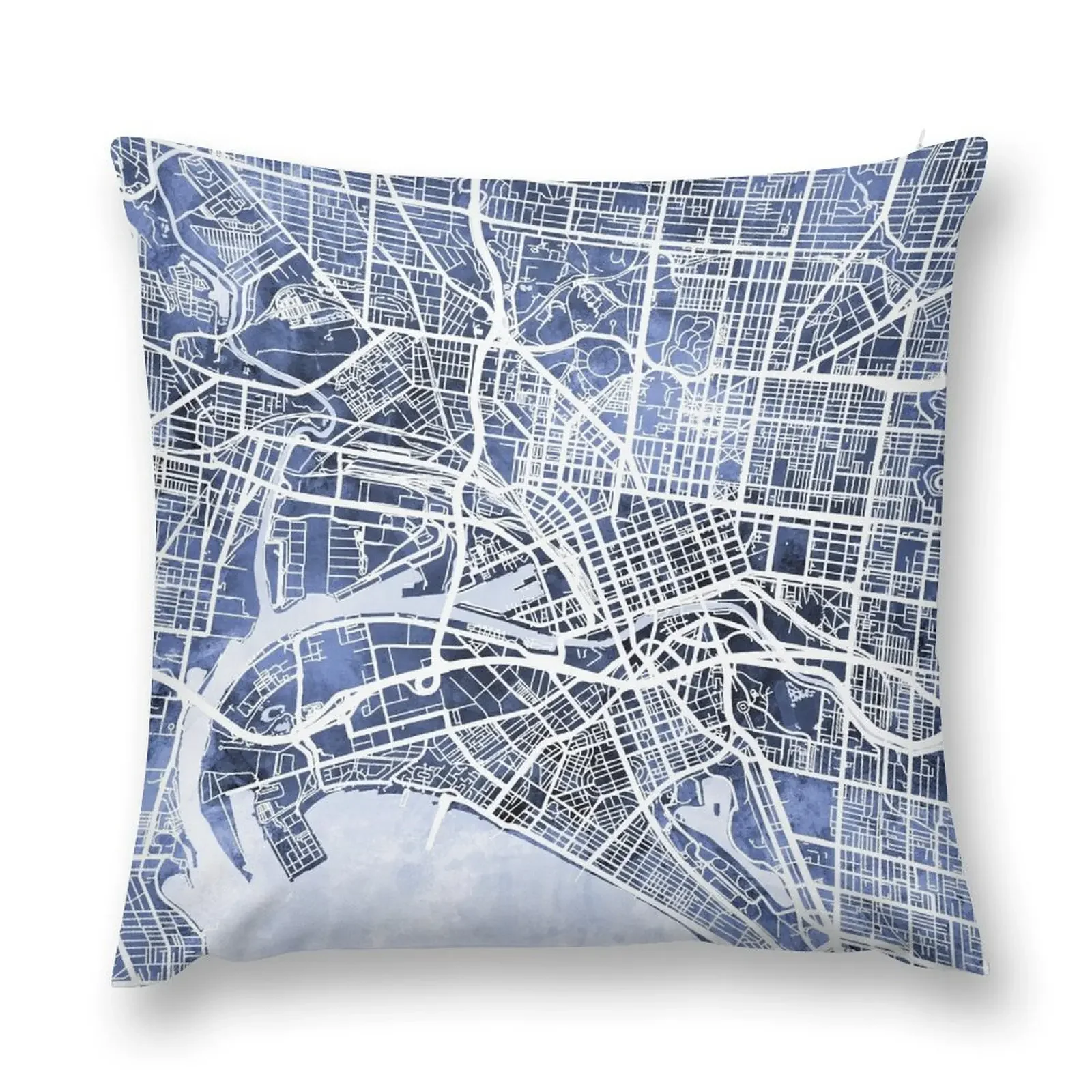 Melbourne Australia City Street Map Throw Pillow Sitting Cushion Custom Cushion Photo pillow