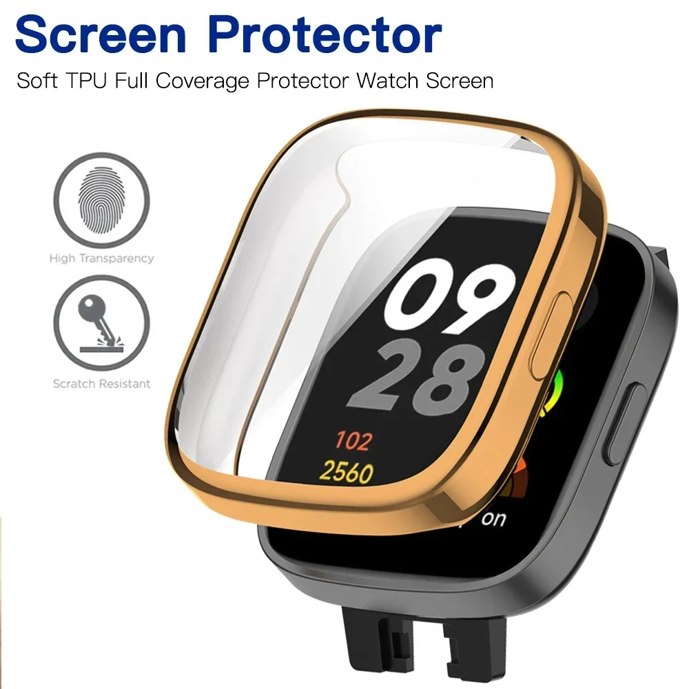 Case voor Redmi Watch 4 slimme horlogeband Zachte TPU Volledige schermbeschermer Cover voor Xiaomi Redmi Watch 3 Actieve Lite-accessoires