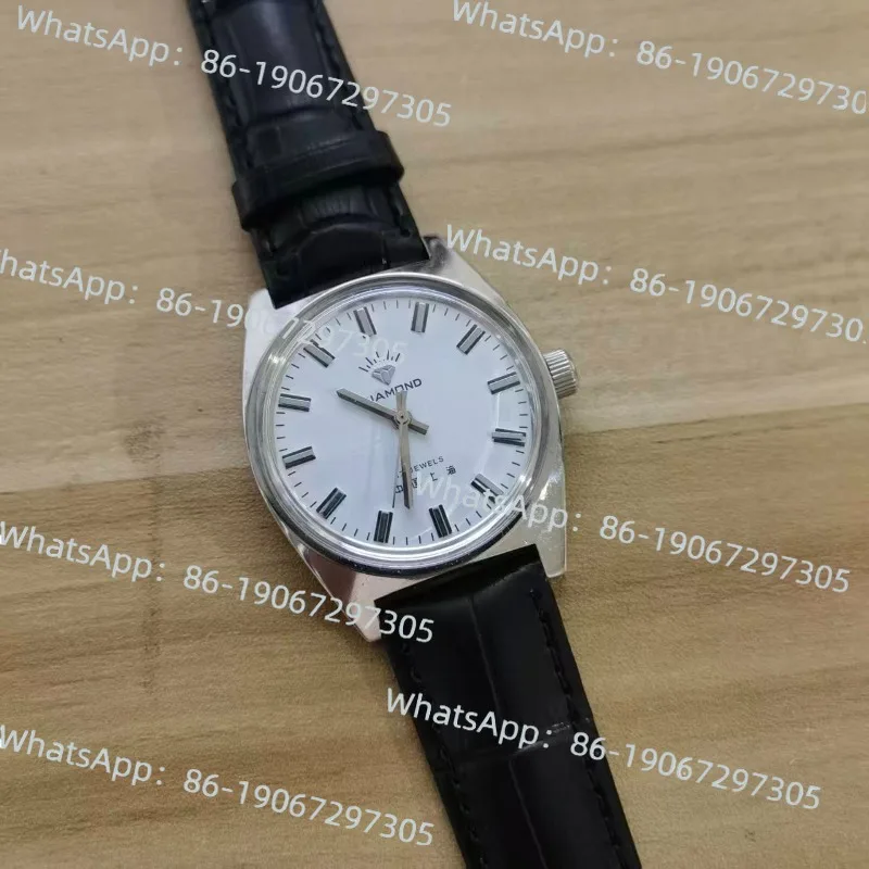 

Инвентарь 7120 с бриллиантовой головкой часов с ручным заводом, механические часы, водонепроницаемые мужские простые часы 35 мм (бесплатный ремешок)