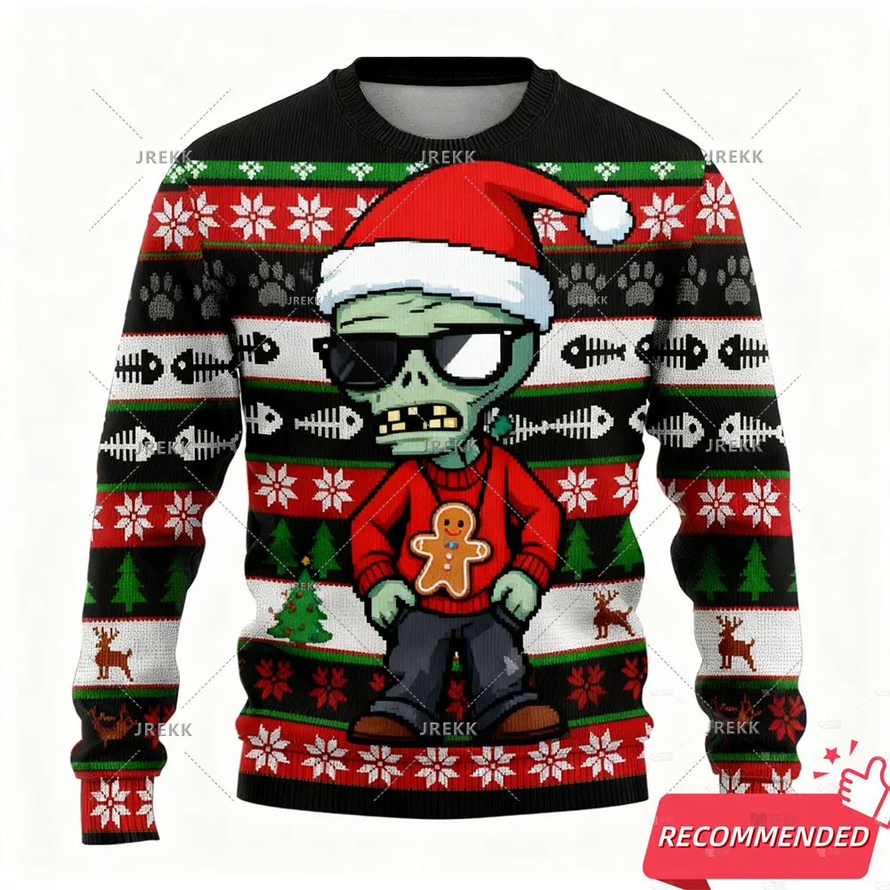 

Funny Anime Zombie Graphic Ugly Christmas Sweater Fashion Holiday Party Sweatshirts For Women Clothes Xmas Gift Pullovers Tops