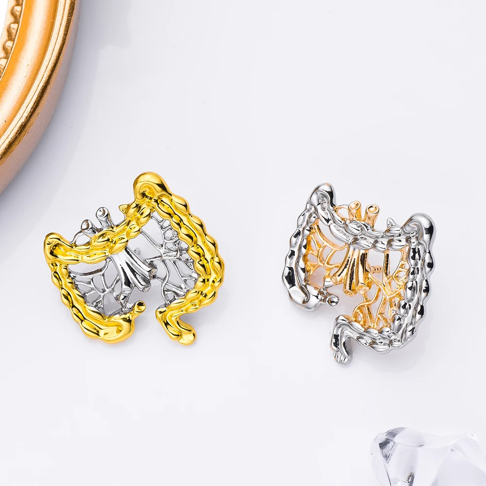 Medsor تشريح الأمعاء دبوس طبي علم المعدة بروش التلبيب الحبل شارة ظهره مجوهرات اكسسوارات هدية للطبيب ممرضة #3