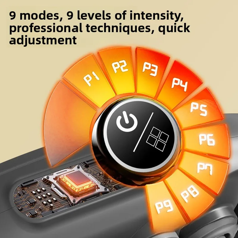 مسدس فآسيا عبر الحدود ذو 16 رأسًا، مدلك عضلات قابل لإعادة الشحن، استرخاء الخصر والساق والظهر المنزلي، مسدس تدليك متعدد الرؤوس #3
