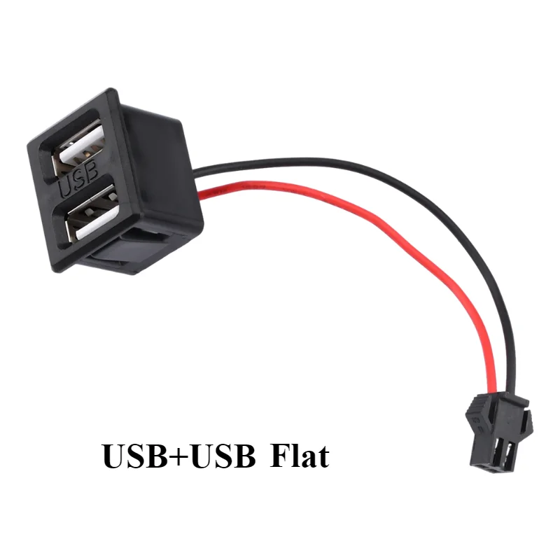 1/5 pz nero doppio strato Usb femmina Base tipo-C presa e femmina presa di ricarica lampada Usb presa di corrente con connettore del cavo