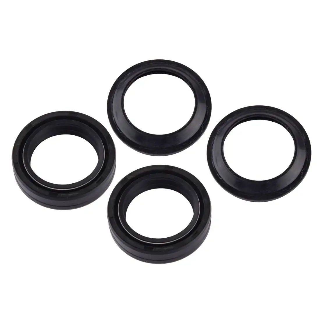 4Pcs Black Fork Dust Wiper Seals Oil Seal Kits Fit for Kawasaki KX100 KX80 KX85 Big Wheel KZ550F KZ550M ZN700 Rubber