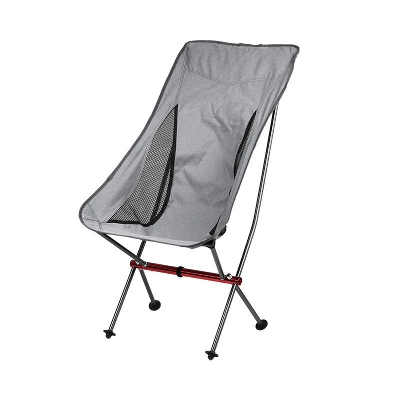Mesh Surface Lightweight Foldable Moon Chair, Outdoor Seat for Camping Hiking Fishing Picnic Stall