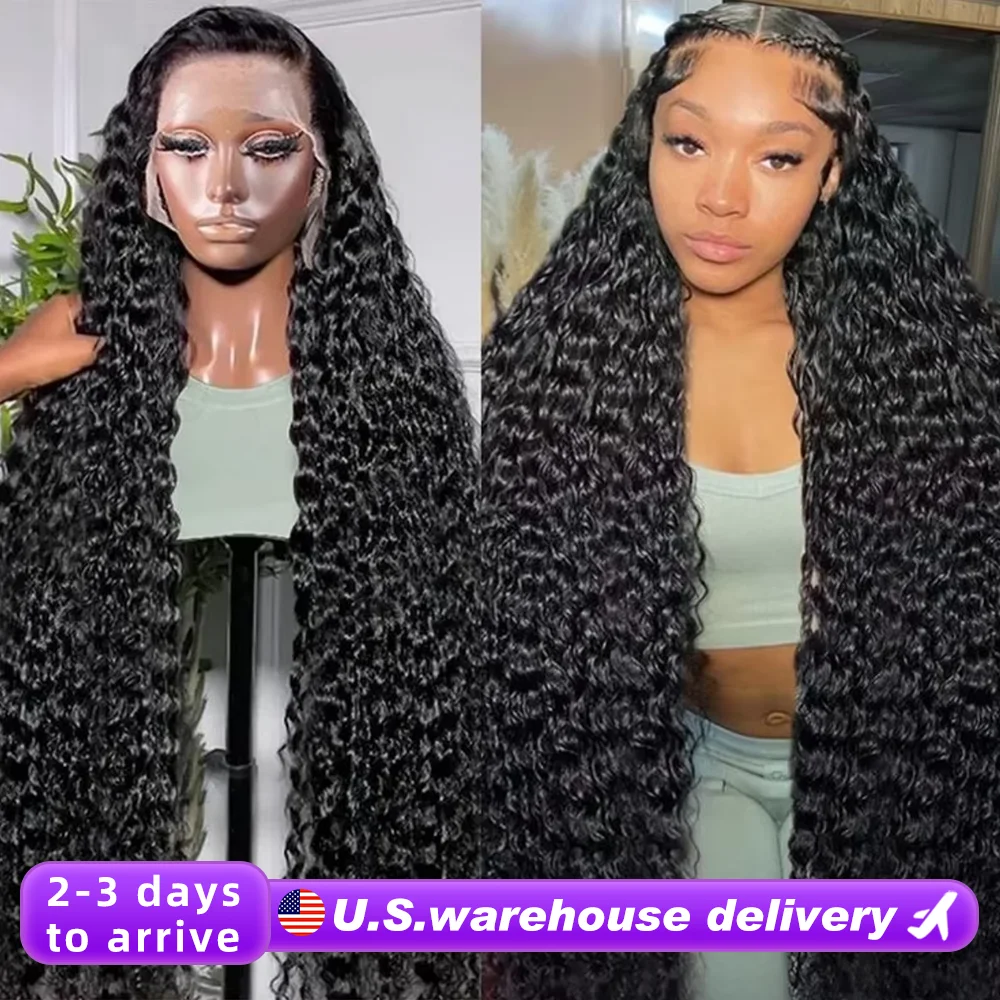 

Deep Wave 13x6 HD Lace Front Human Hair Wig 40Inch 250 Density Transparent Brazilian Hair Wigs Lace Frontal Curly Wig Human Hair
