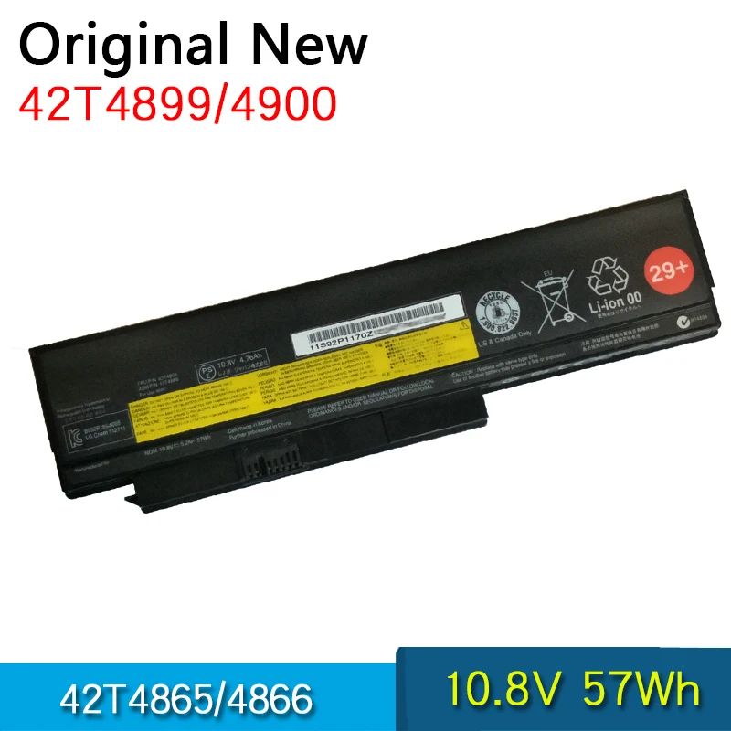 Nuova batteria originale 42T4865 42T4866 42T4872 42T4899 42T4900 42T4942 per Lenovo Thinkpad X220 X220I X220S 0A36282 10.8V 57Wh