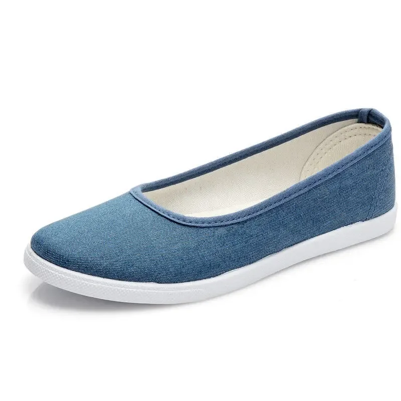 Denim Slip On Woman Footwear Flat Shoes For Women Loafers Casual Sneaker Spring Cotton Urban With High Quality Promotion Offer