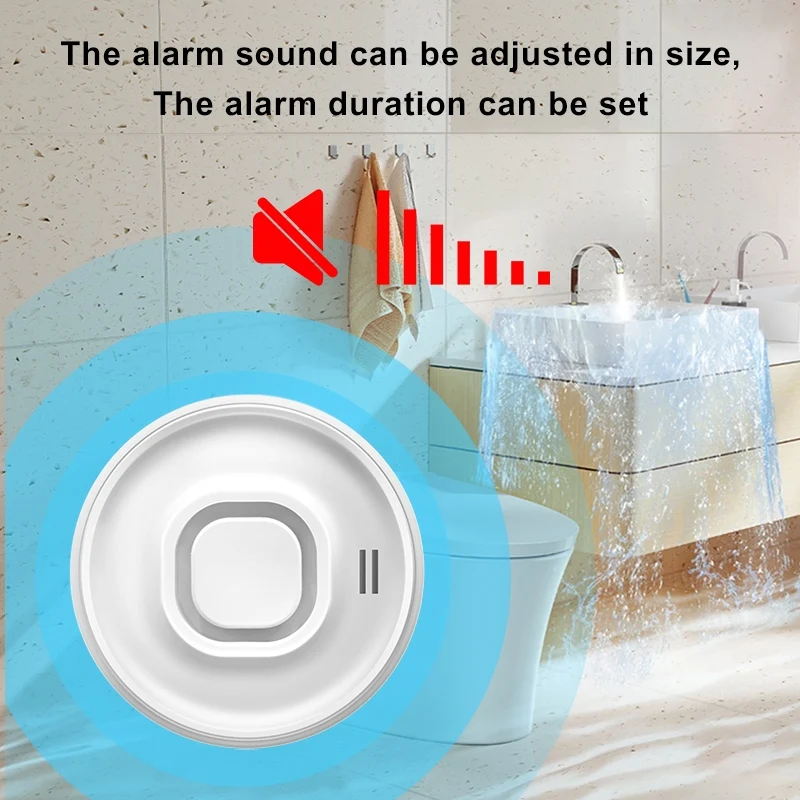 1 Set Smart WIFI Water Leak Detector 100dB White Loud  Alarm Real-Time App  Alerts For-Easy Setup For-Home Safety With  Parts