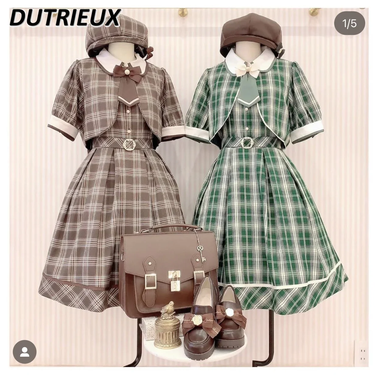 

Japanese College Style Elegant Plaid Long Sleeve Dress for Ladies Spring Autumn Women's Casual Dresses 2024 New Fashion