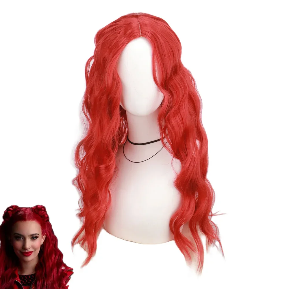 

QQXCAIW Anime Descendants 4 Cosplay Synthetic Wigs For Kid Adult Accessories The Rise of Red Festive Girl Women Party Wig Hallow