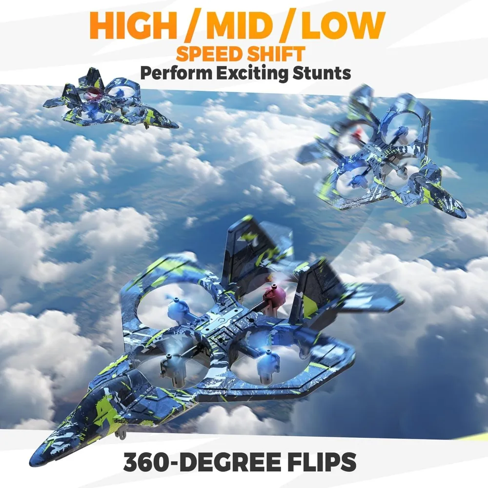 Avião acrobático RC Fighter Jet Mini Drone para crianças e adultos com presente de brinquedo iluminado