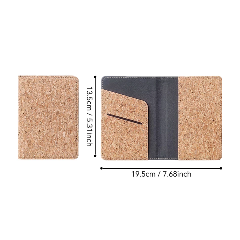 New Cork PU Leather Air Ticket Passport Cover Fashion ID Business Card Holder Mini Wallet Travel Abroad Passport Protection Case