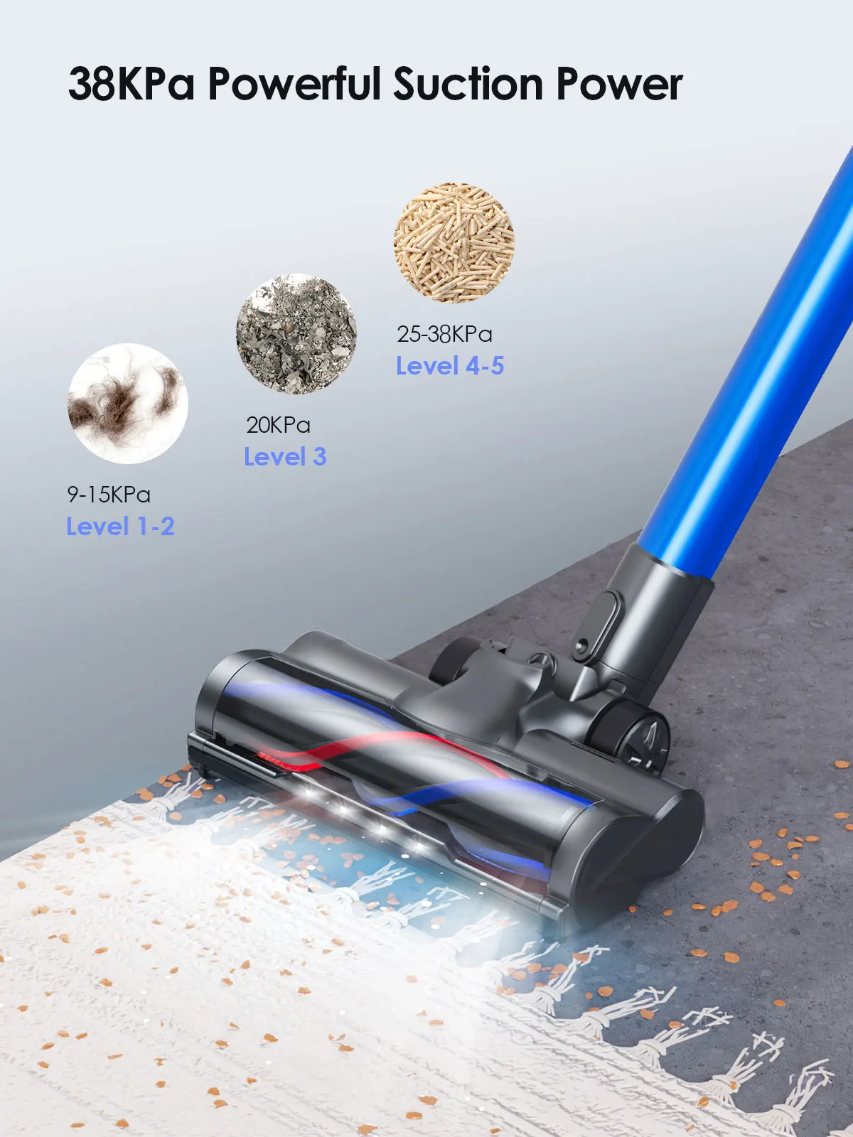 Honiture S12 Cordless vacuum 55 Mins for smart Home Appliance clean Removable Battery HD Touch screenless Wireless PA