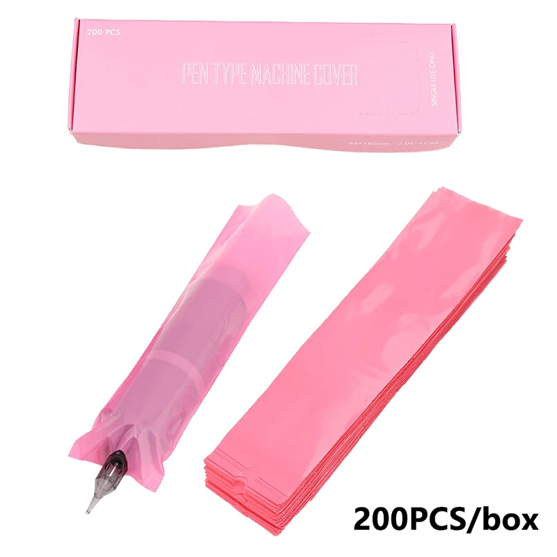 

200pcs Tattoo Cartridge Filter Pen Clip Sleeves Bags Disposable Tattoo Machine Cord Covers Bags Tattoo Accessories