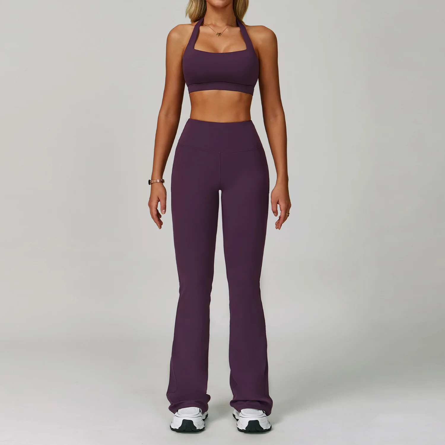 Yoga Set Women's Sportswear Yoga Suit Sports Top High Waist Leggings Two Piece Workout Clothes Fitness Gym Sets Athletic Wear image 2