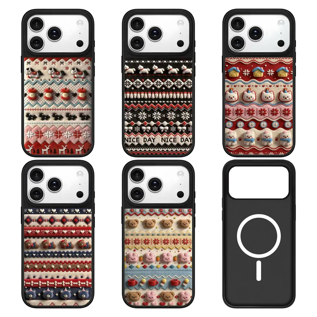 

Cute Visual 3D Pattern Mirror Surface Magnetic Phone Case Cover for IPhone 12 13 14 15 16 17 Pro Max Case for IPhone 17 Air