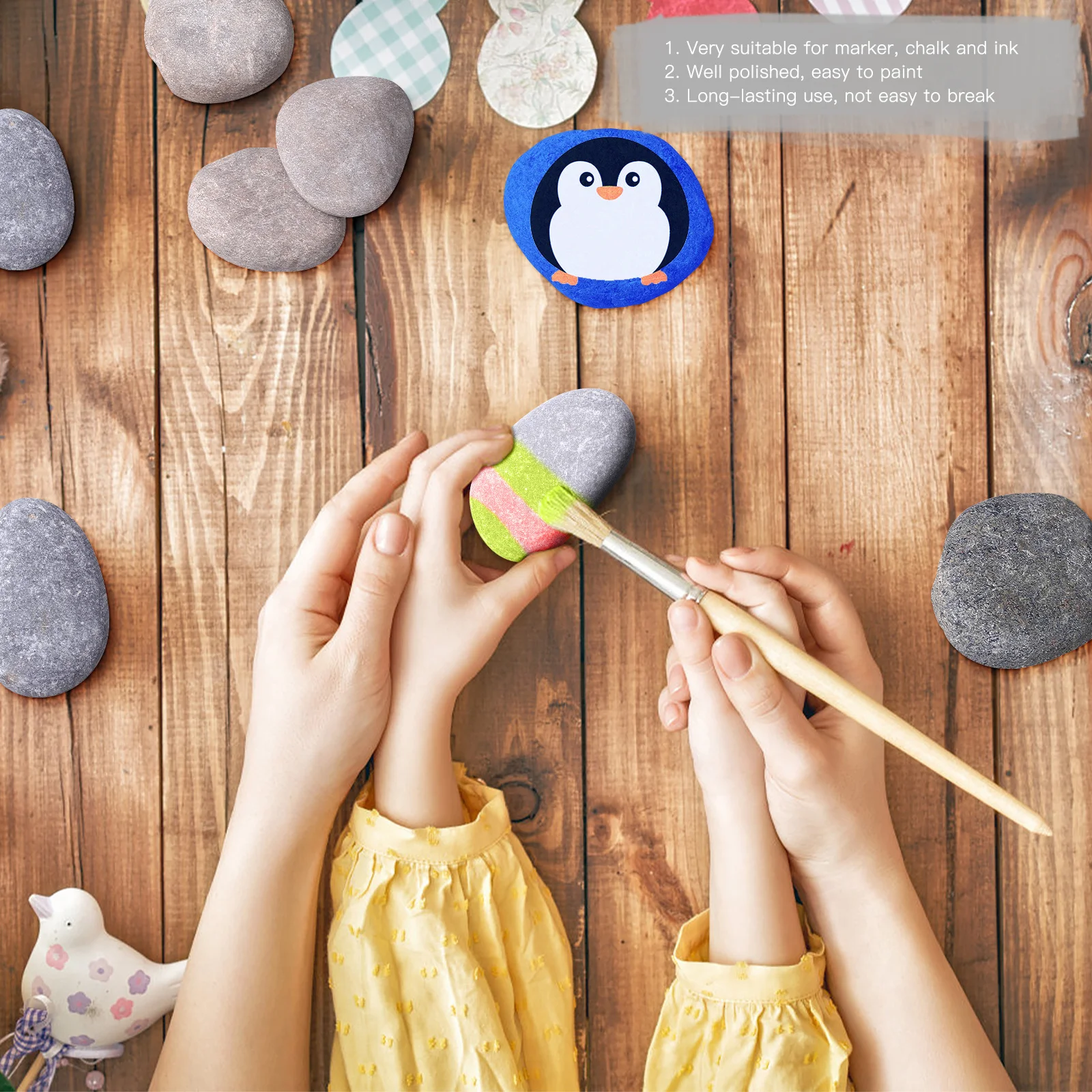 16 pezzi di pietre naturali per pittura, pietre di superficie arrotondate e lisce per disegno fai da te, allenamento artigianale, abilità d'arte per bambini, decorazione per acquario