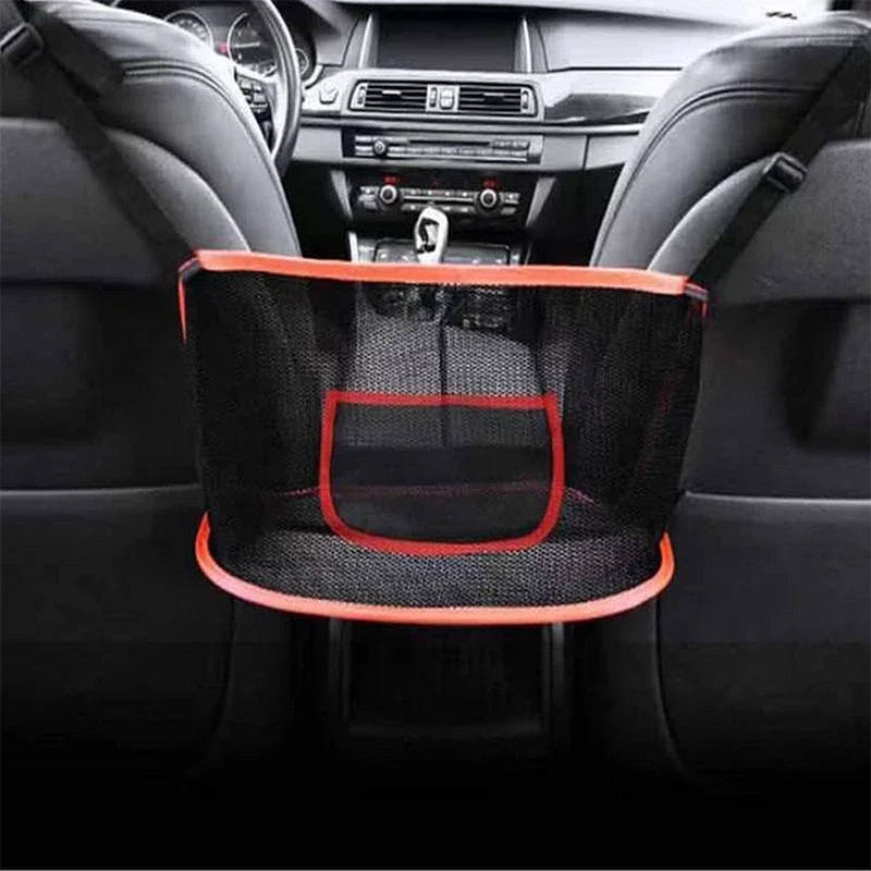 

1PC Car Truck Seat Mesh Storage Net Bag Handbag Purse Large Capacity with Hook Holder Pocket Between Seats Organizer Universal