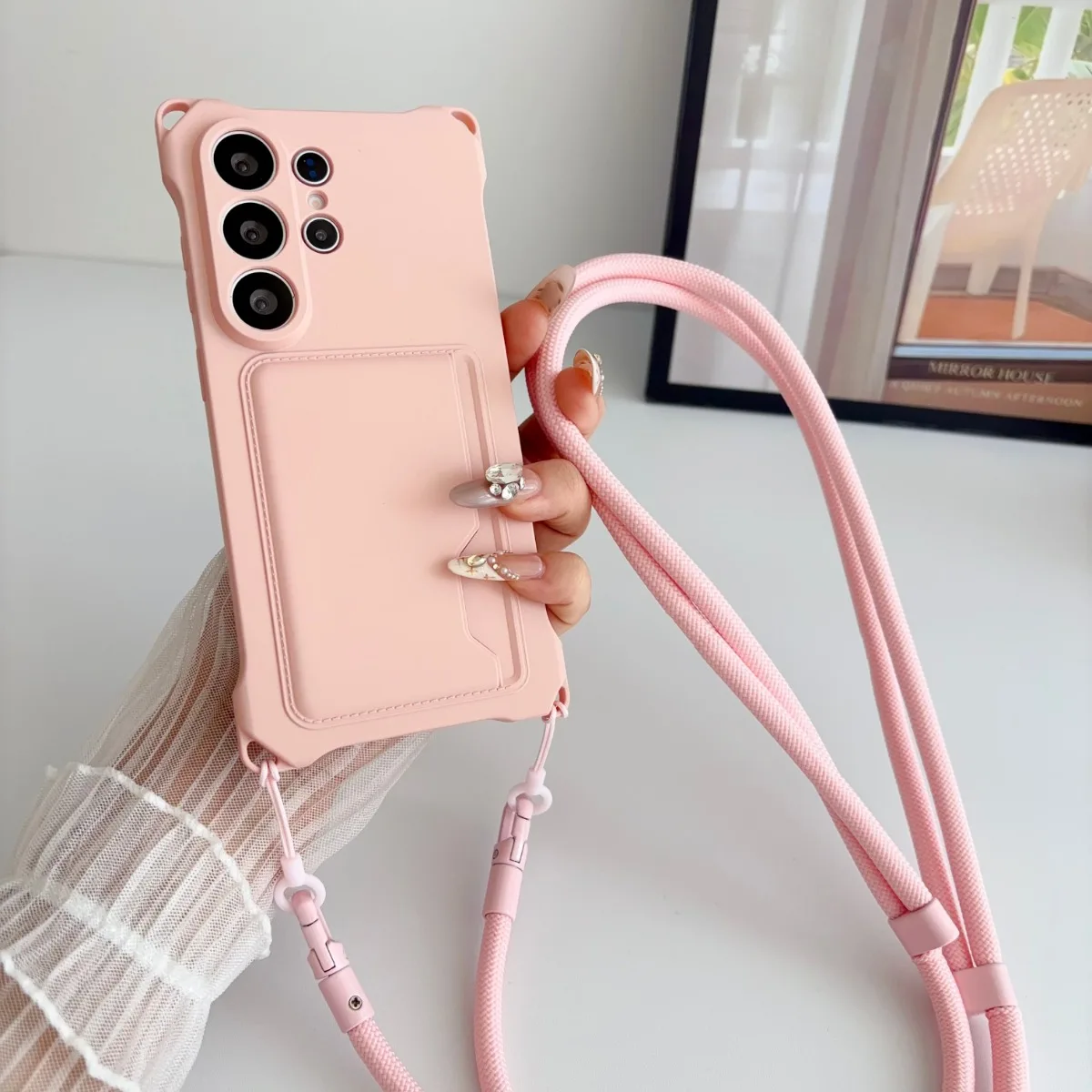 Silikon Crossbody Brieftasche Kartenhalter Handyhülle für Samsung Galaxy S26 S25 S24 Ultra S23 FE S22 Plus A17 A56 A26 A16 Weiche Hülle