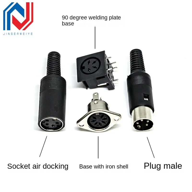 5Pcs/lot S Terminal 3/4/5/6/7/8P Pin/Core Midi Male Connector Female Connector Plug Computer Large Keyboard Mouse Socket Din